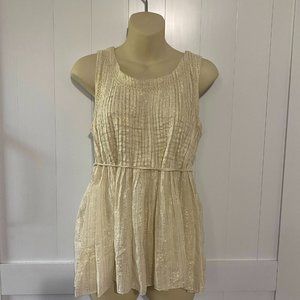 Gold Metallic Thread Sleeveless Blouse